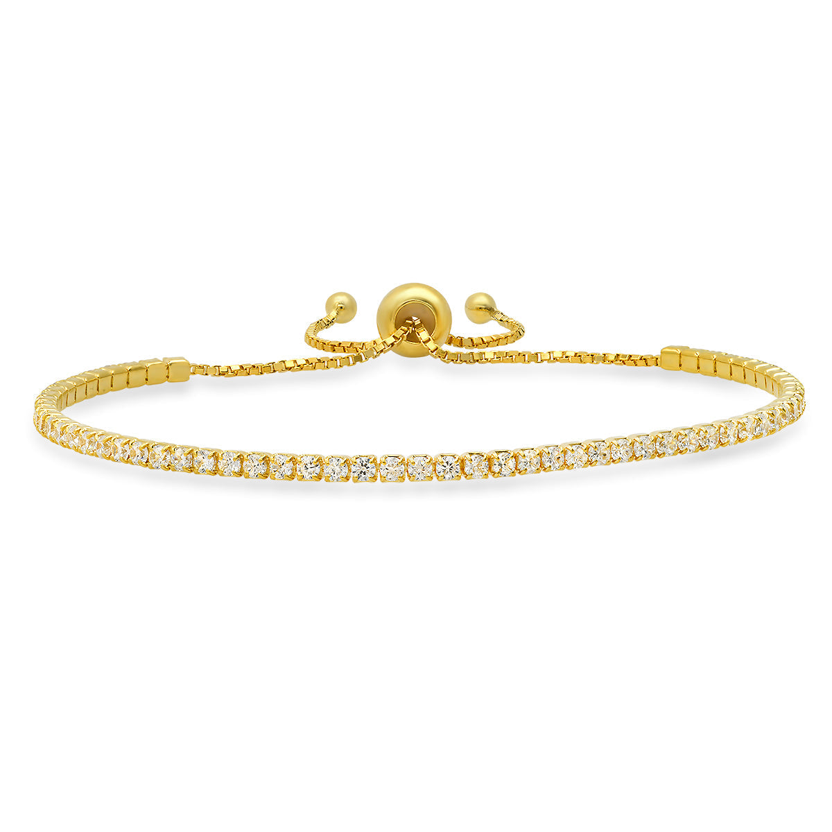 Sterling Silver Petite CZ Adjustable Bracelet - Charming Charlie
