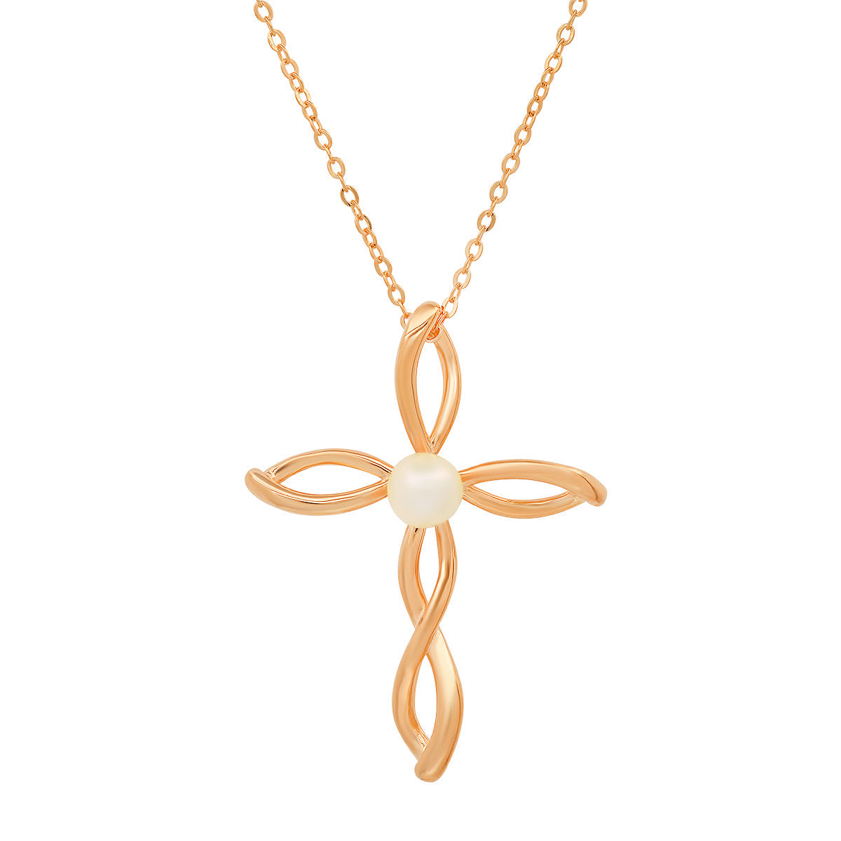 Sterling Silver Genuine Pearl Cross Pendant - Charming Charlie