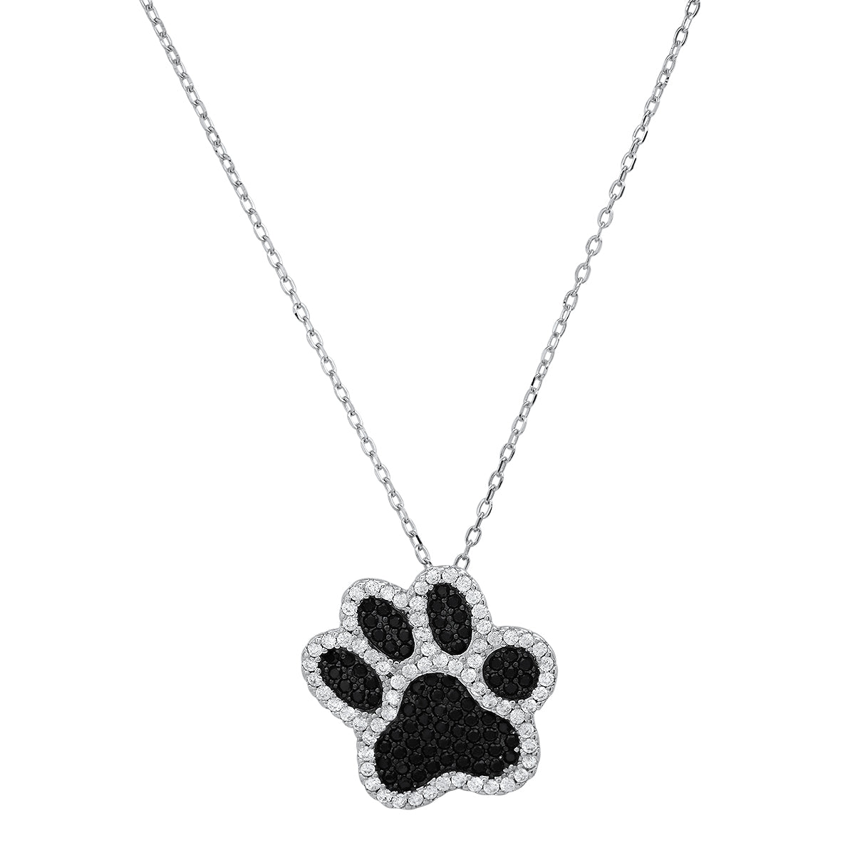 Sterling Silver Diamond Doggy Paw Pendant - Charming Charlie