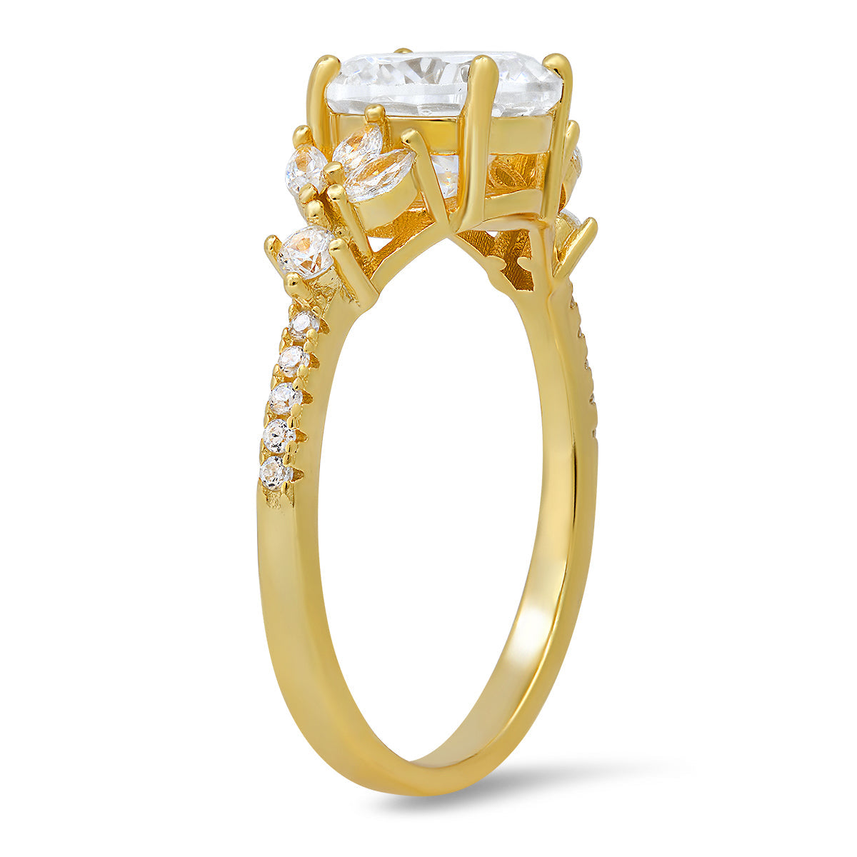 Sterling Silver Round & Marquise-cut Diamond CZ Ring - Charming Charlie