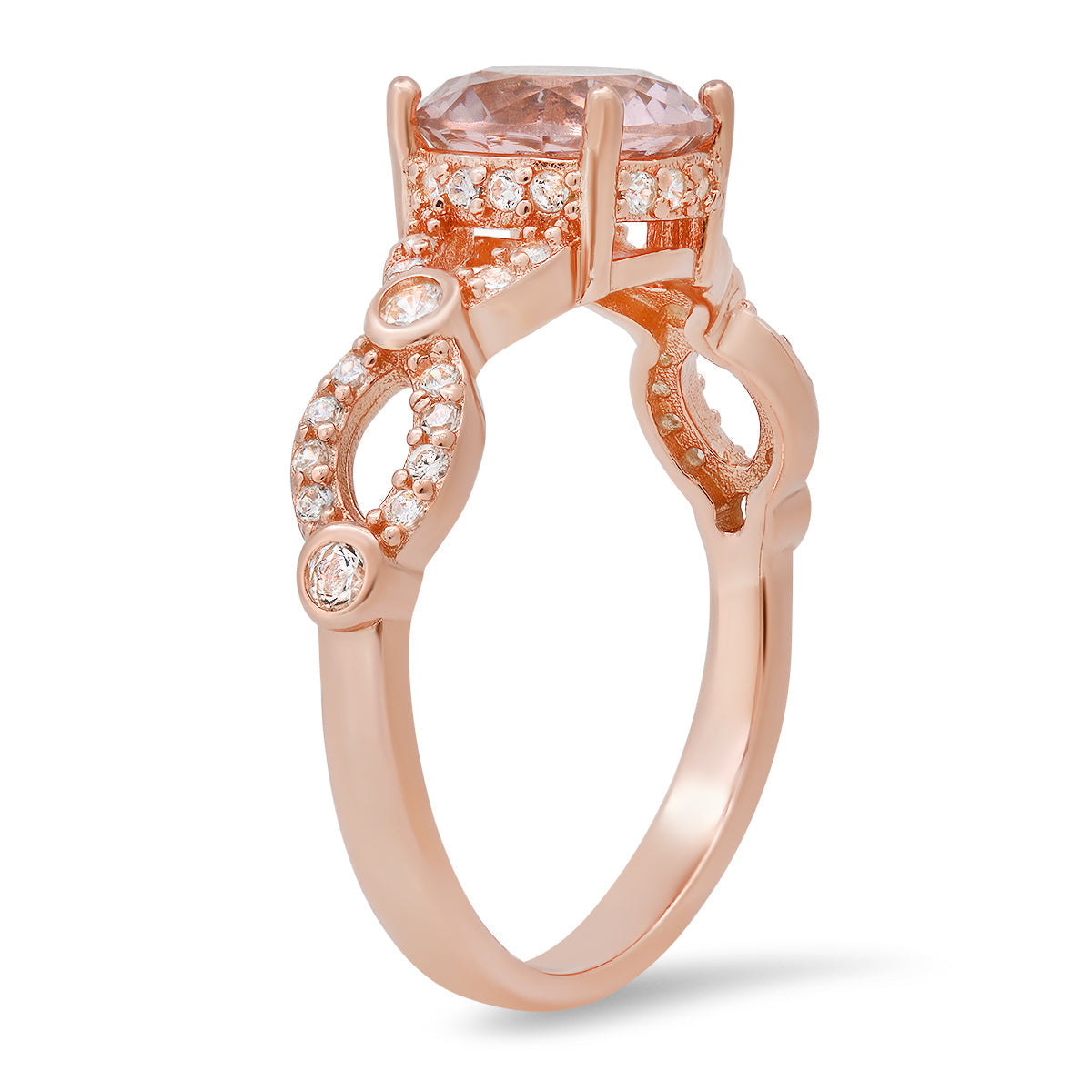 Rose Gold Over Silver Morganite Ring - Charming Charlie
