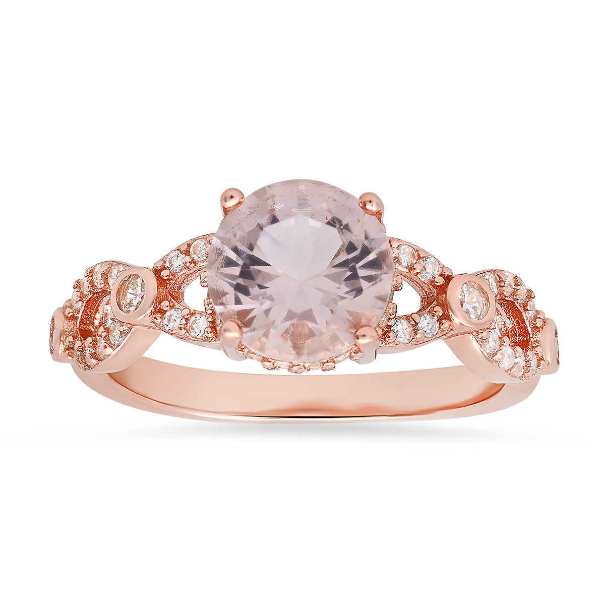 Rose Gold Over Silver Morganite Ring - Charming Charlie