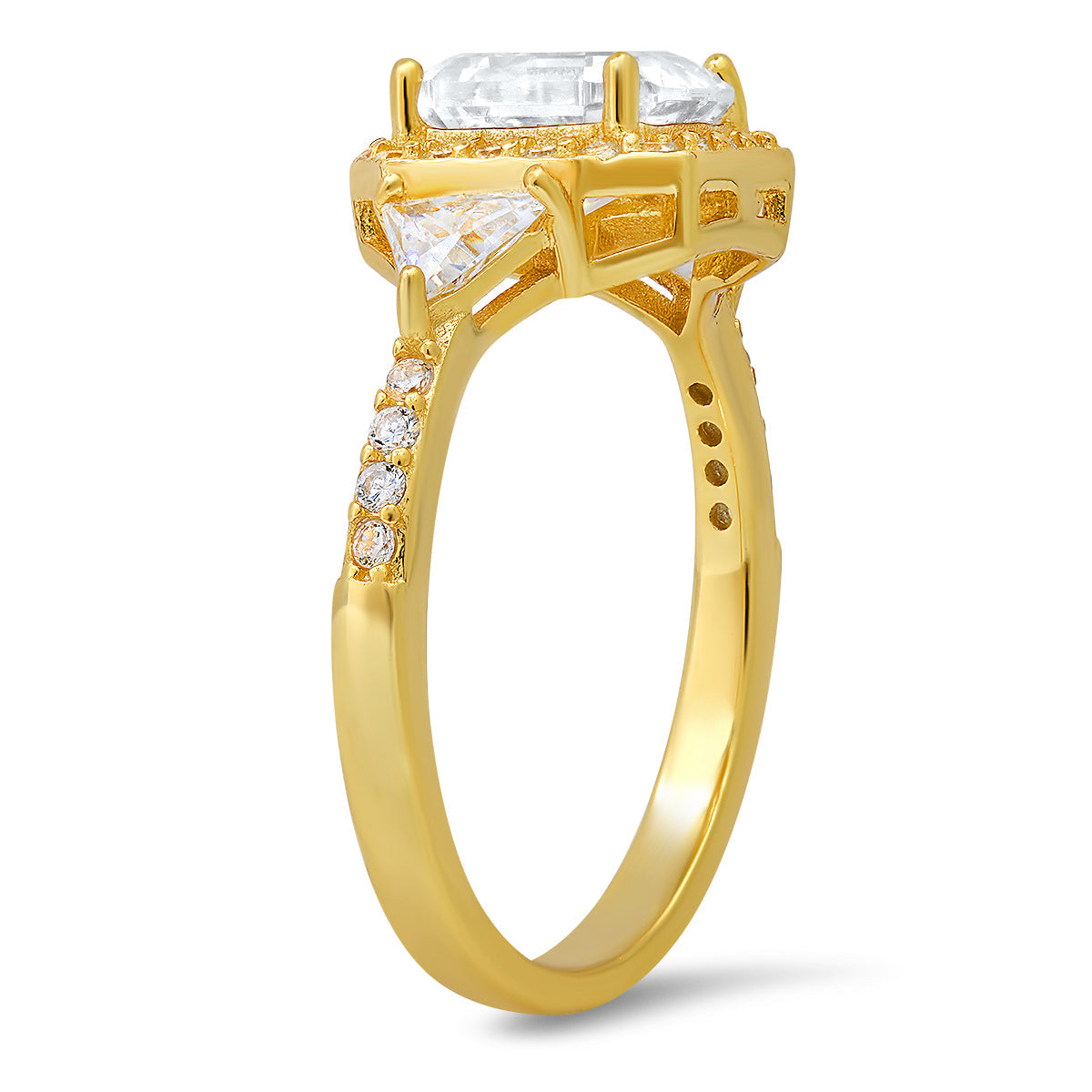 Sterling Silver Asscher-cut Diamond CZ Halo Ring - Charming Charlie