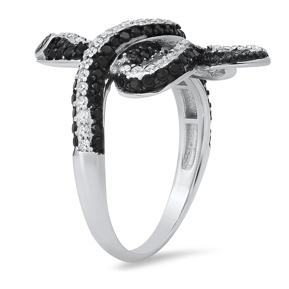 Sterling Silver Diamond CZ Snake Ring - Charming Charlie