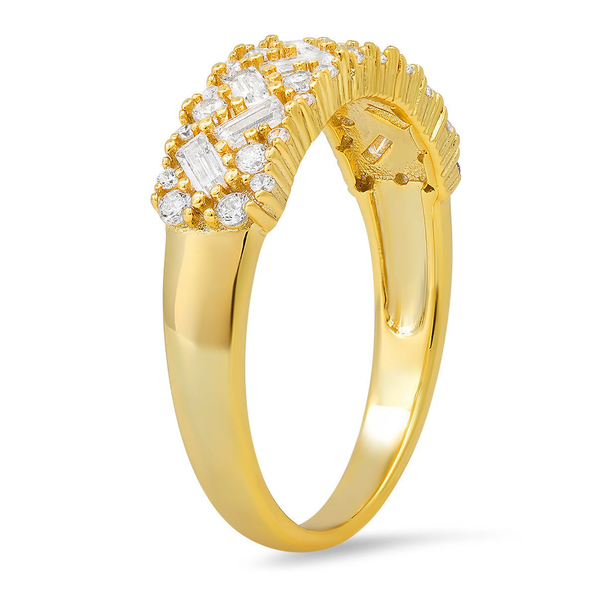 Sterling Silver Baguette-cut Diamond CZ Band Ring - Charming Charlie
