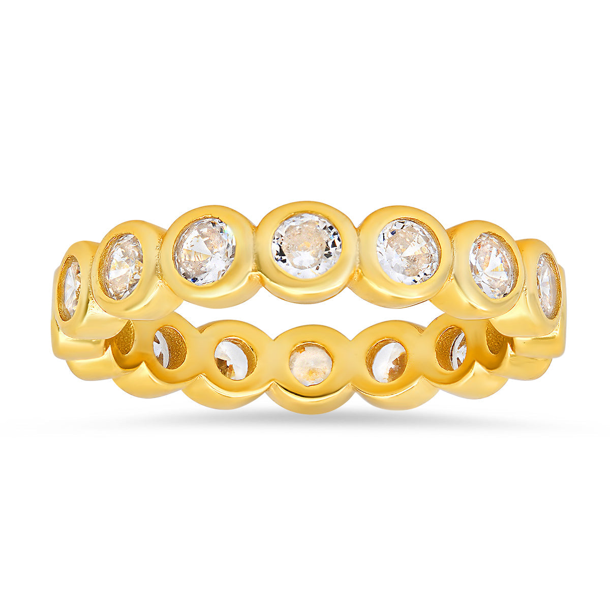 Sterling Silver Bezel-set Diamond CZ Eternity Band Ring - Charming Charlie