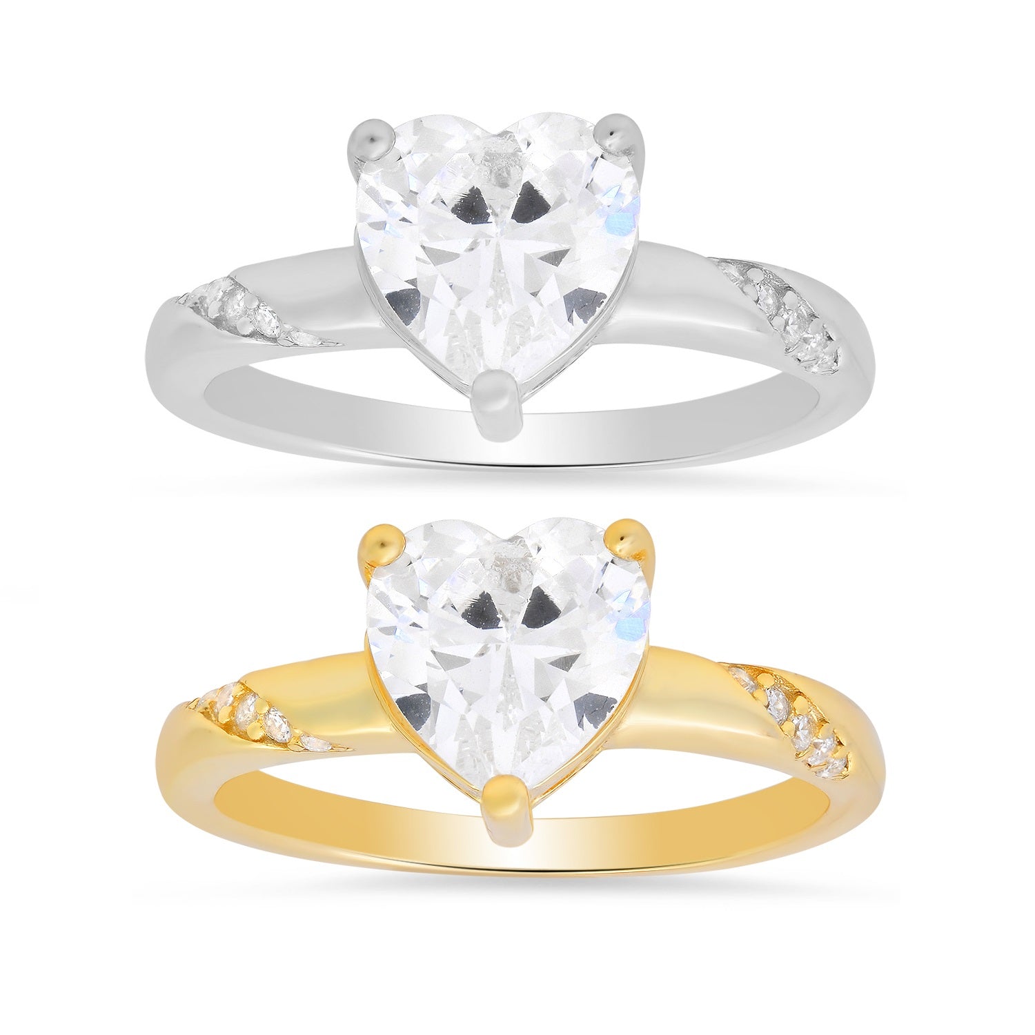 Sterling Silver Heart-cut Diamond CZ Ring - Charming Charlie