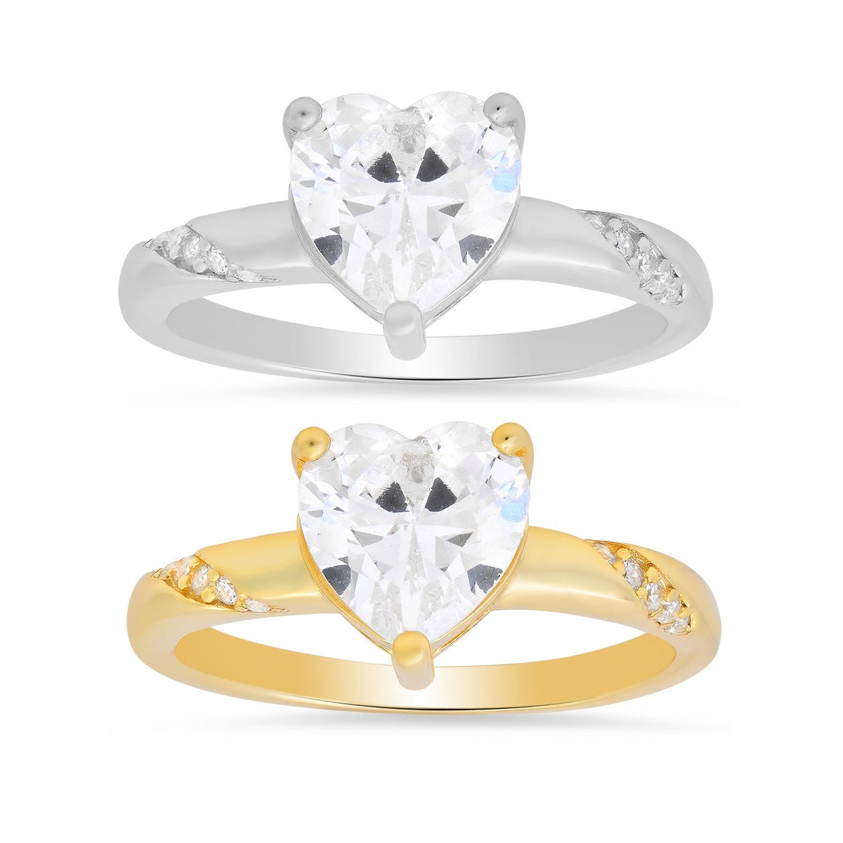 Sterling Silver Heart-cut Diamond CZ Ring - Charming Charlie