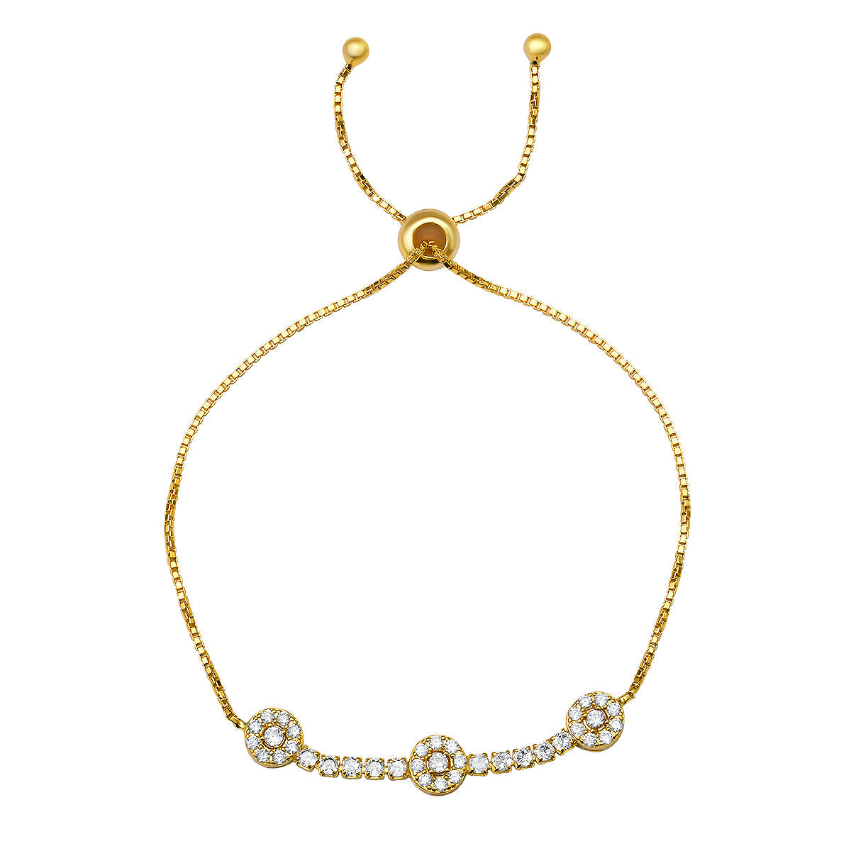 CZ Floral Station Adjustable Bracelet - Charming Charlie