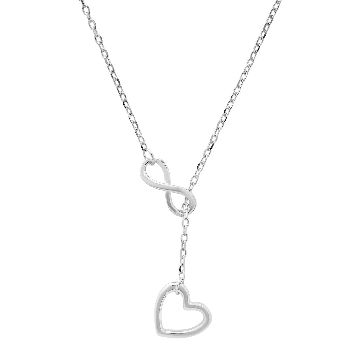 Sterling Silver Infinity Heart Y Necklace - Charming Charlie