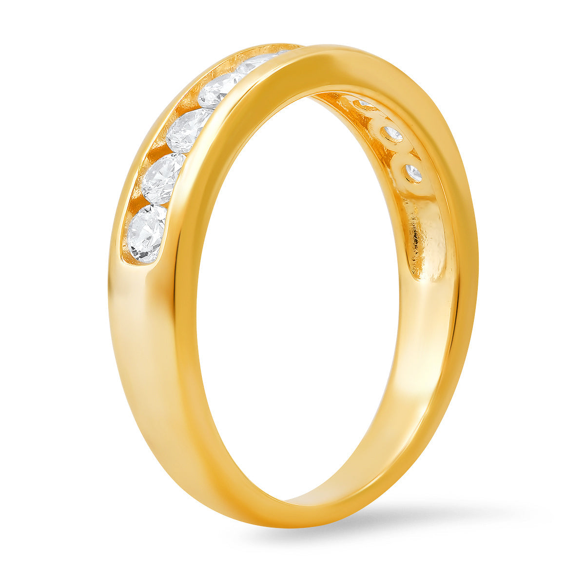Sterling Silver Channel-set Round CZ Band Ring - Charming Charlie