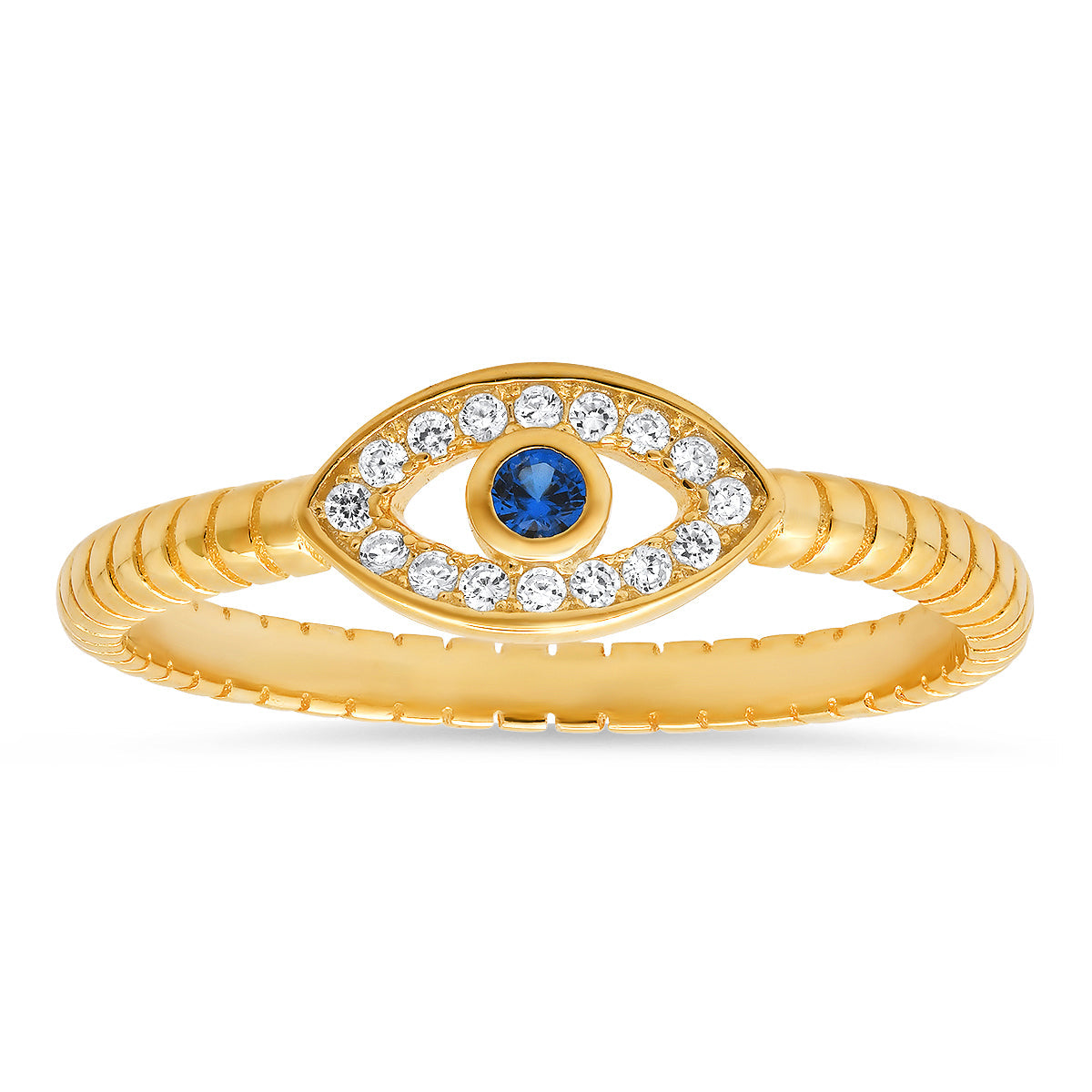 Sterling Silver CZ Evil Eye Ring - Charming Charlie