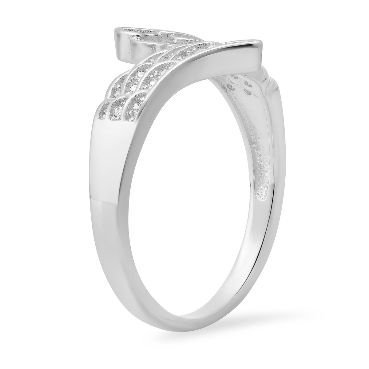 Sterling Silver CZ Angel Wings Ring - Charming Charlie
