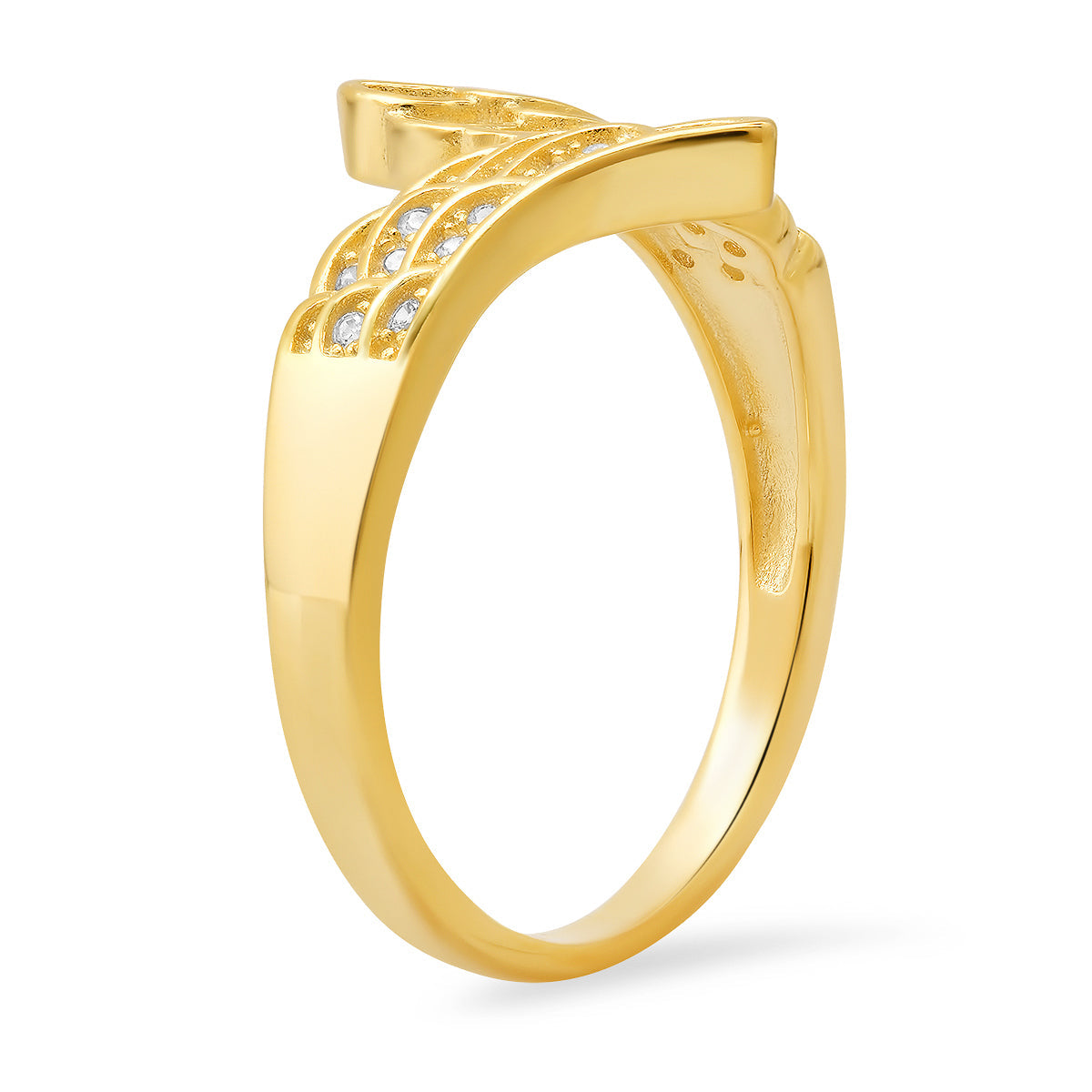 Sterling Silver CZ Angel Wings Ring - Charming Charlie