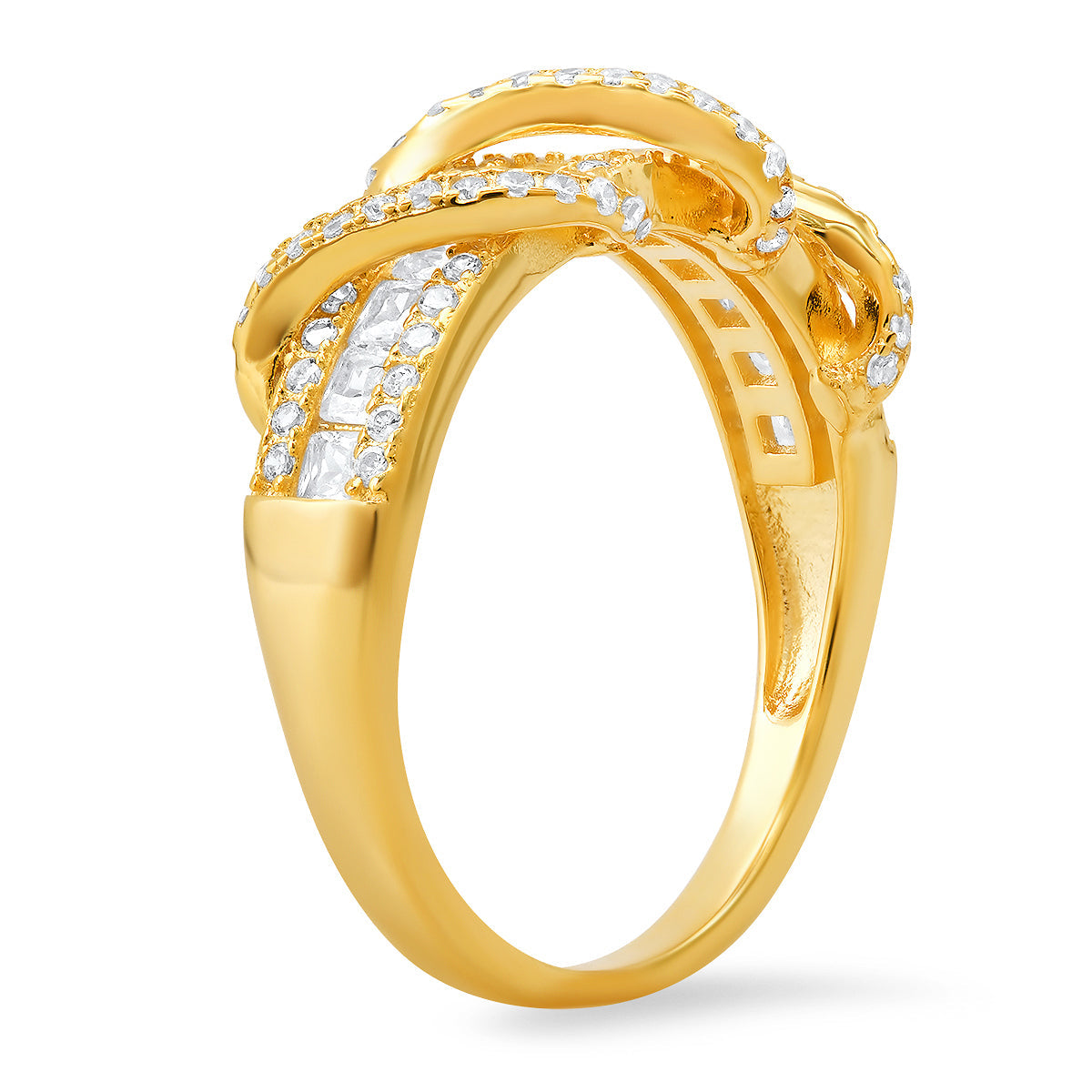 Sterling Silver Exotic Twist CZ Band Ring - Charming Charlie