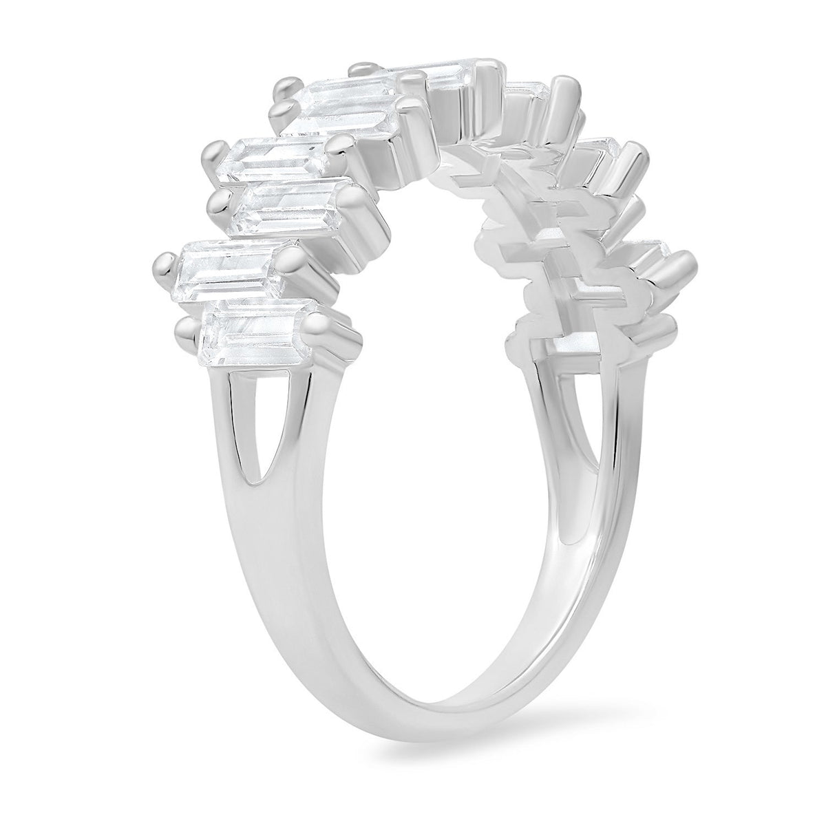 Abstract Baguette-cut CZ Ring - Charming Charlie