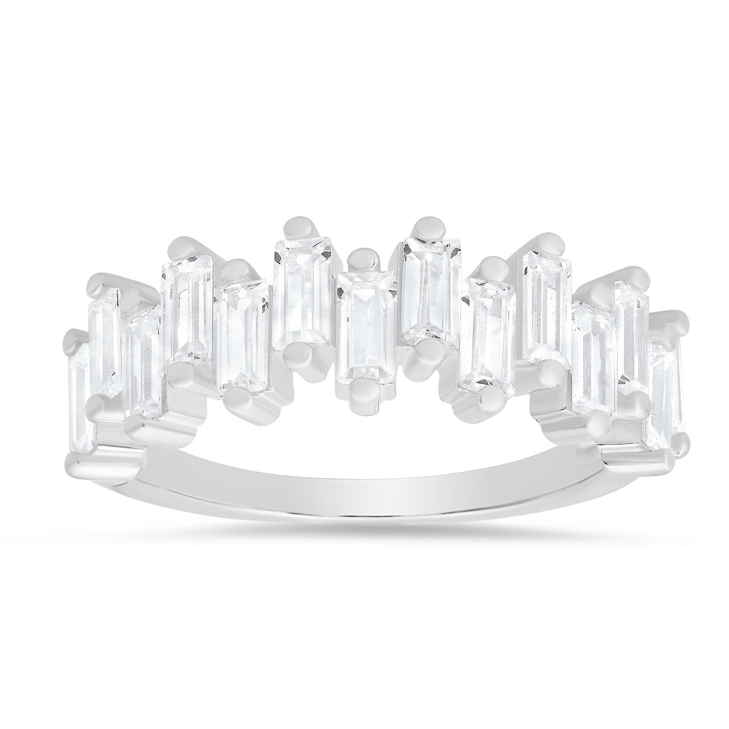 Abstract Baguette-cut CZ Ring - Charming Charlie
