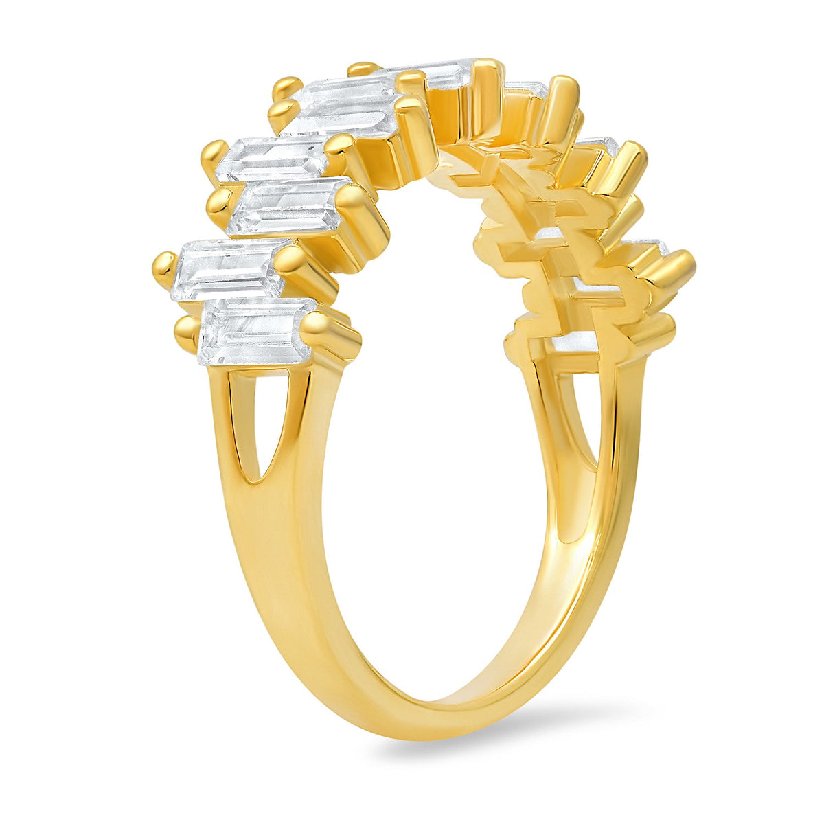Abstract Baguette-cut CZ Ring - Charming Charlie