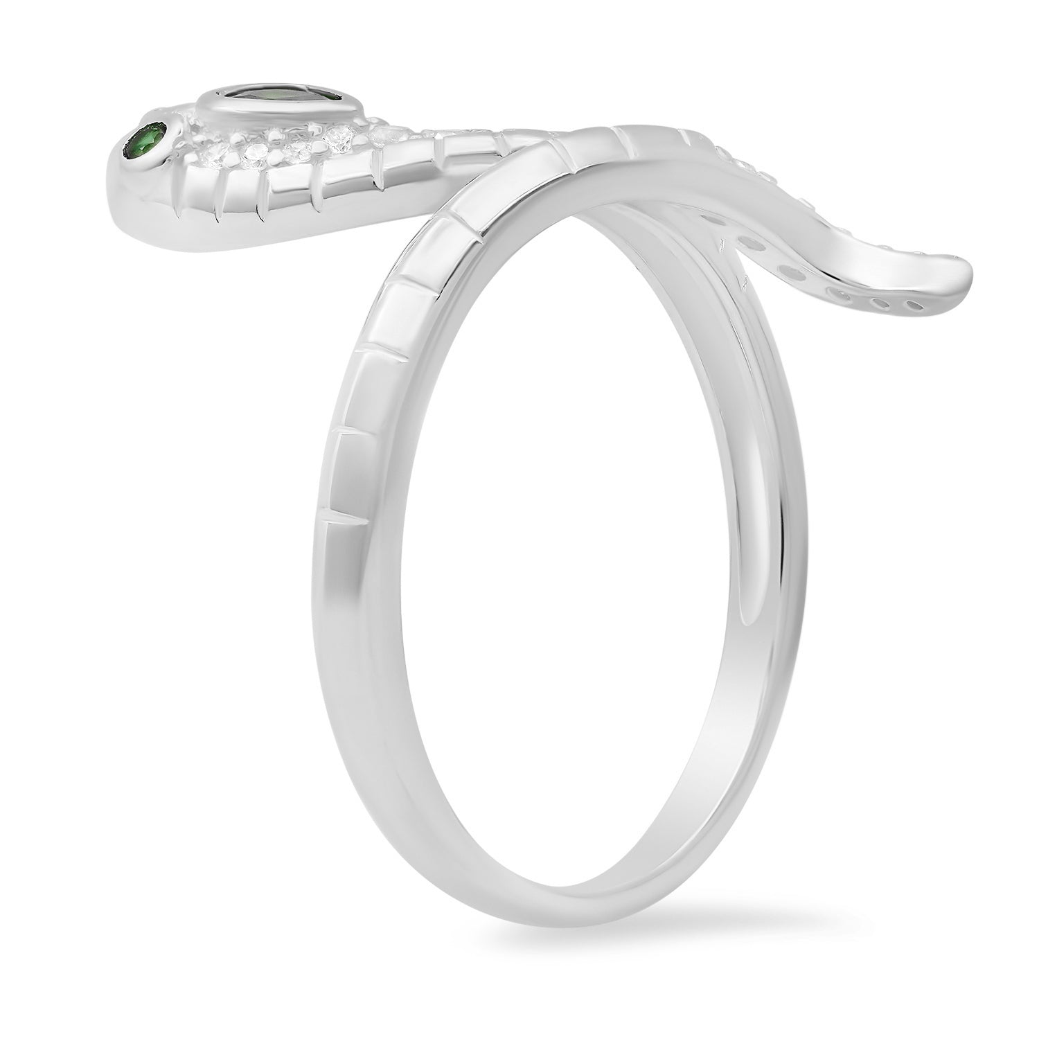 Sterling Silver CZ Snake Ring - Charming Charlie