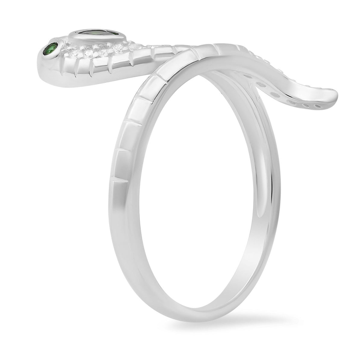 Sterling Silver CZ Snake Ring - Charming Charlie