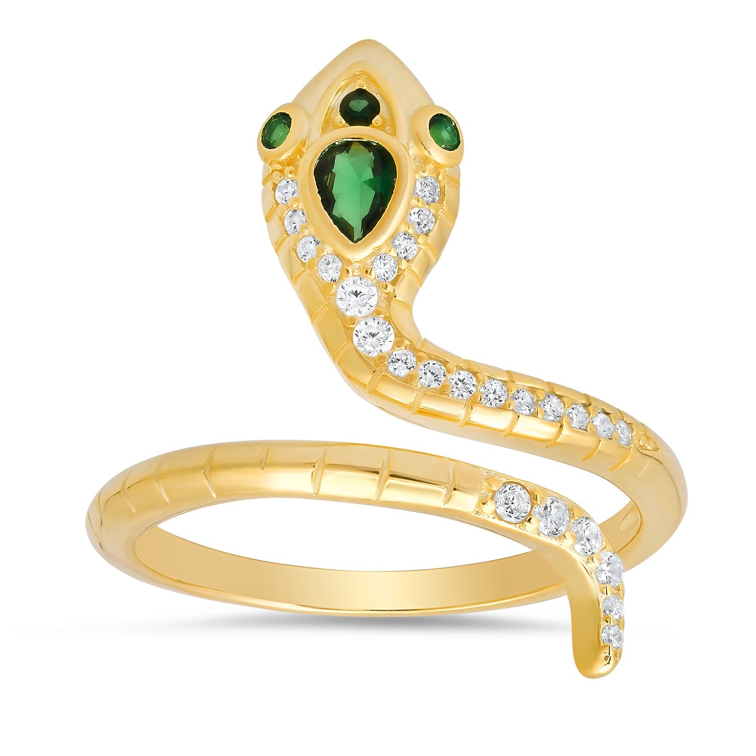 Sterling Silver CZ Snake Ring - Charming Charlie