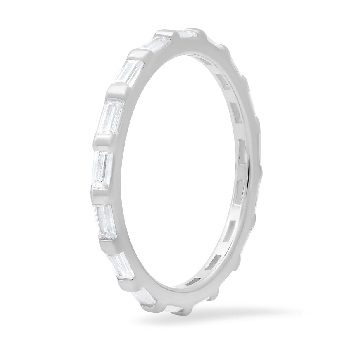 Baguette CZ Stackable Eternity Band Ring - Charming Charlie