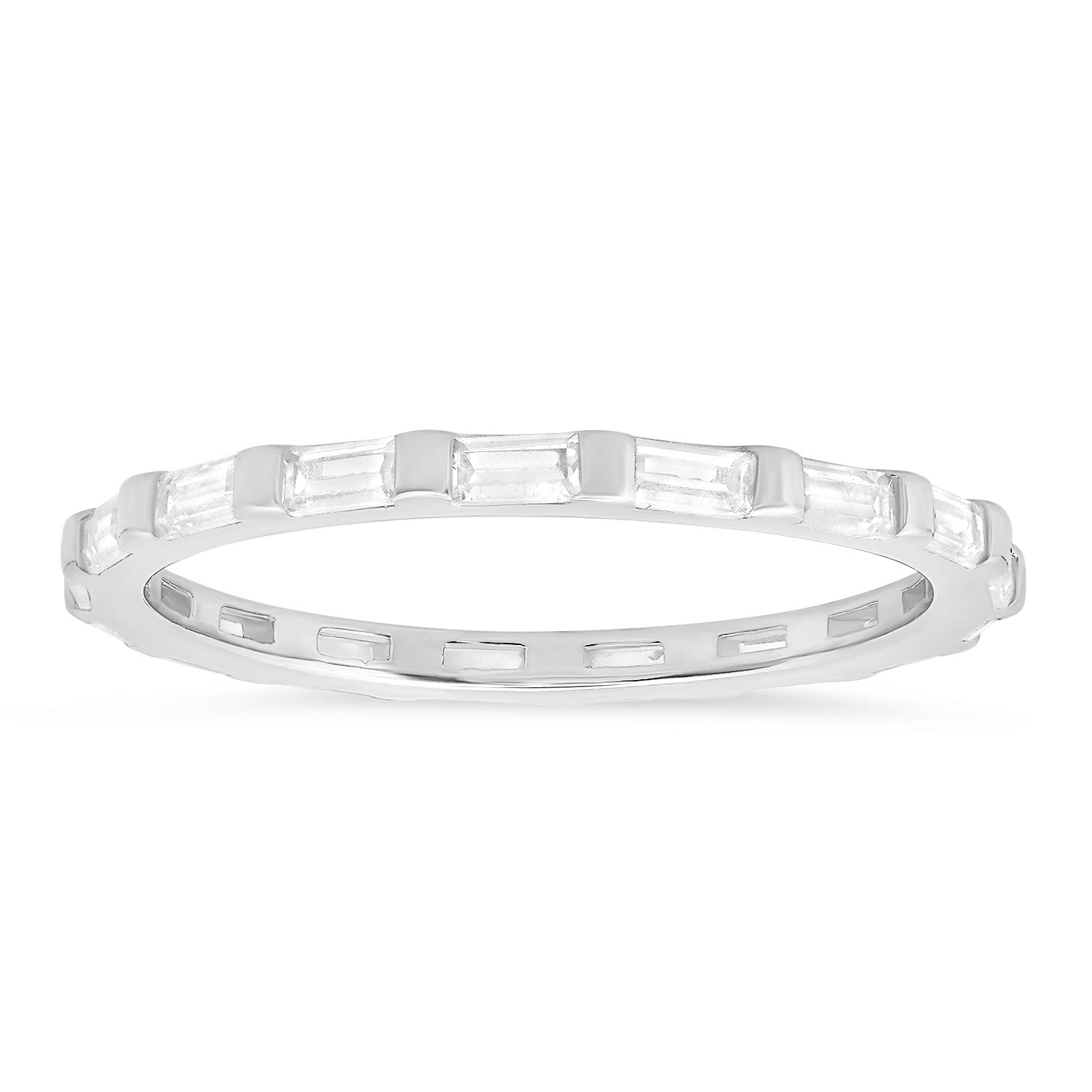 Baguette CZ Stackable Eternity Band Ring - Charming Charlie