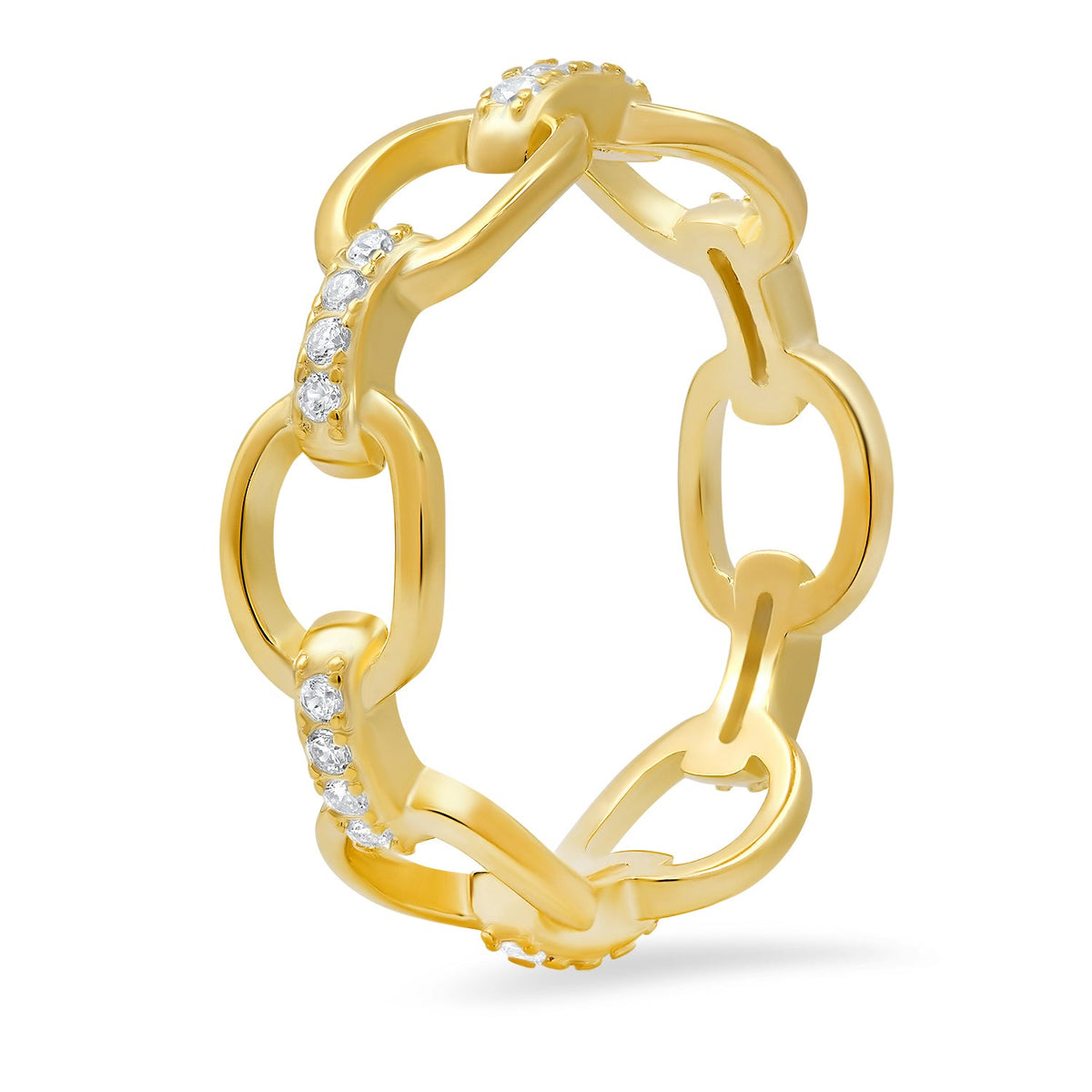 Sterling Silver CZ Paper Clip Band Ring - Charming Charlie