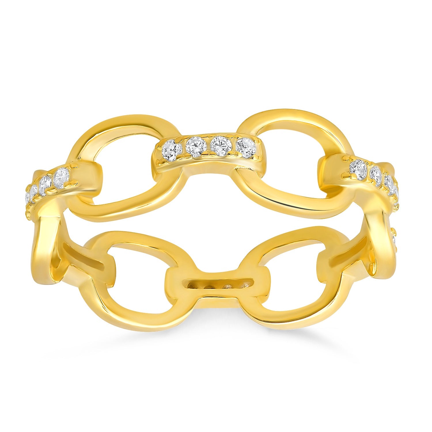 Sterling Silver CZ Paper Clip Band Ring - Charming Charlie