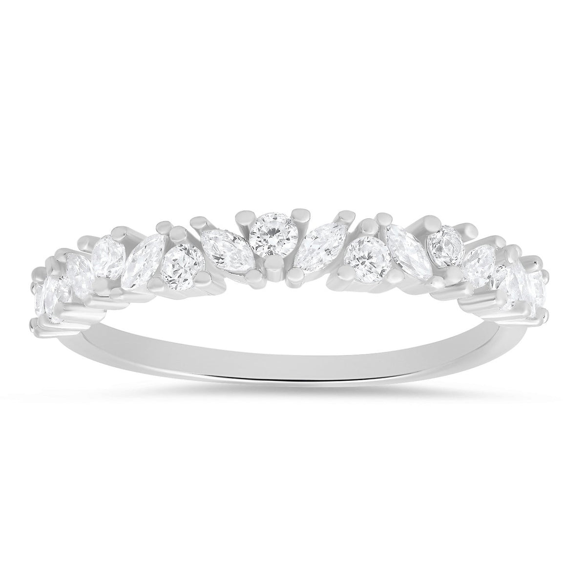 Sterling Silver Marquise-cut CZ Band Ring - Charming Charlie