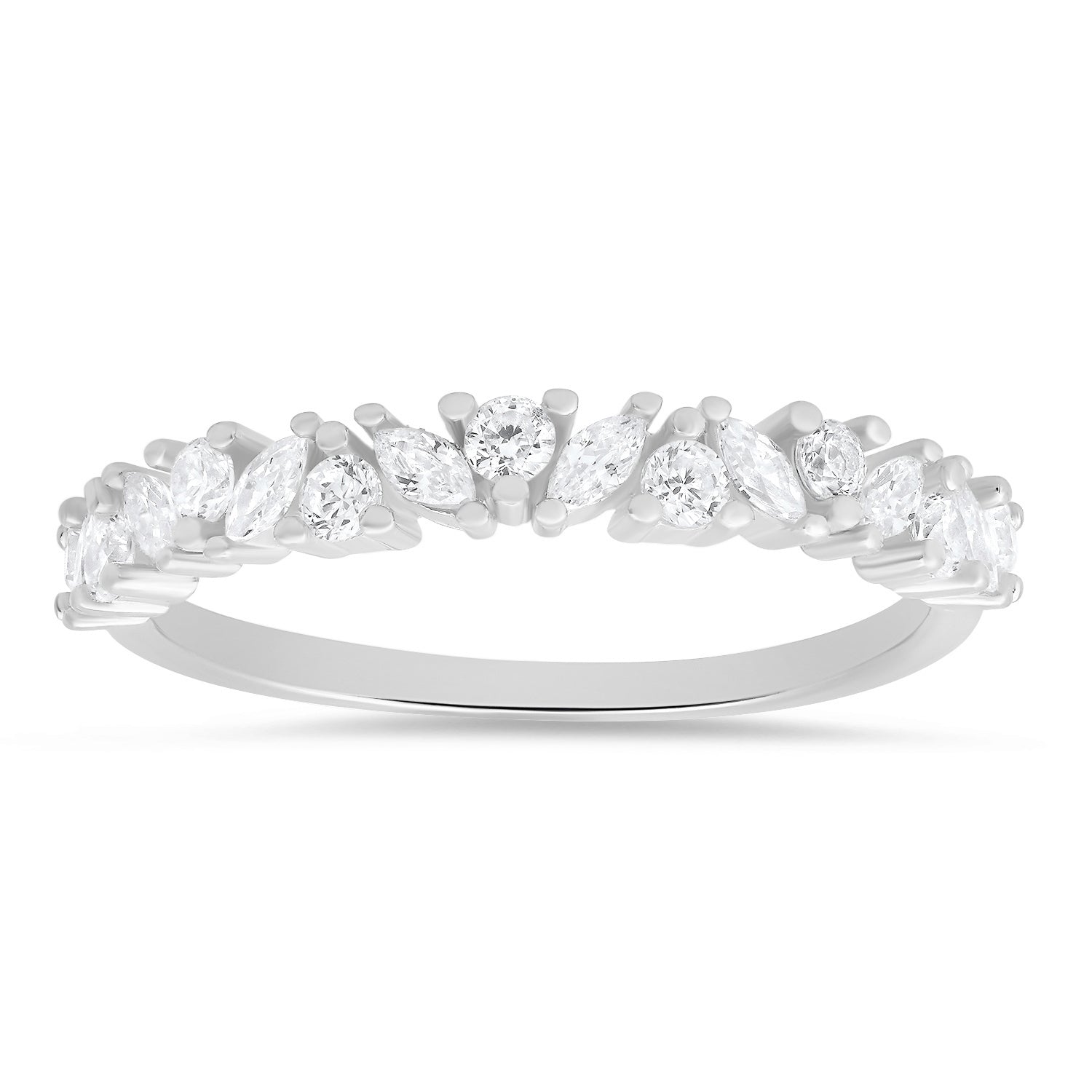 Sterling Silver Marquise-cut CZ Band Ring - Charming Charlie