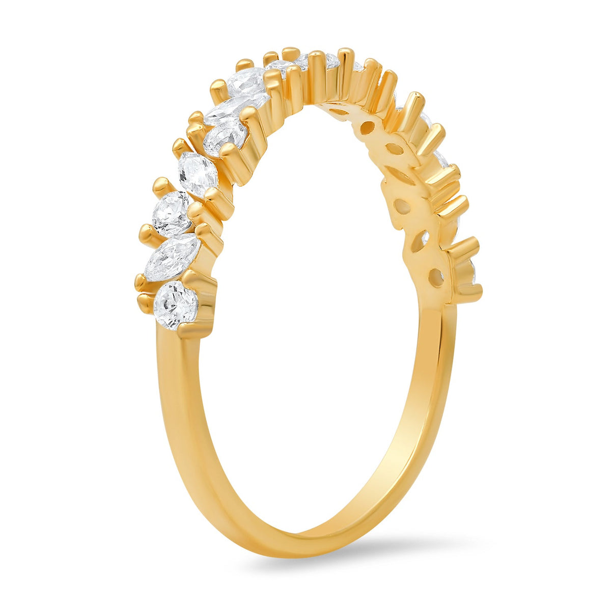 Sterling Silver Marquise-cut CZ Band Ring - Charming Charlie