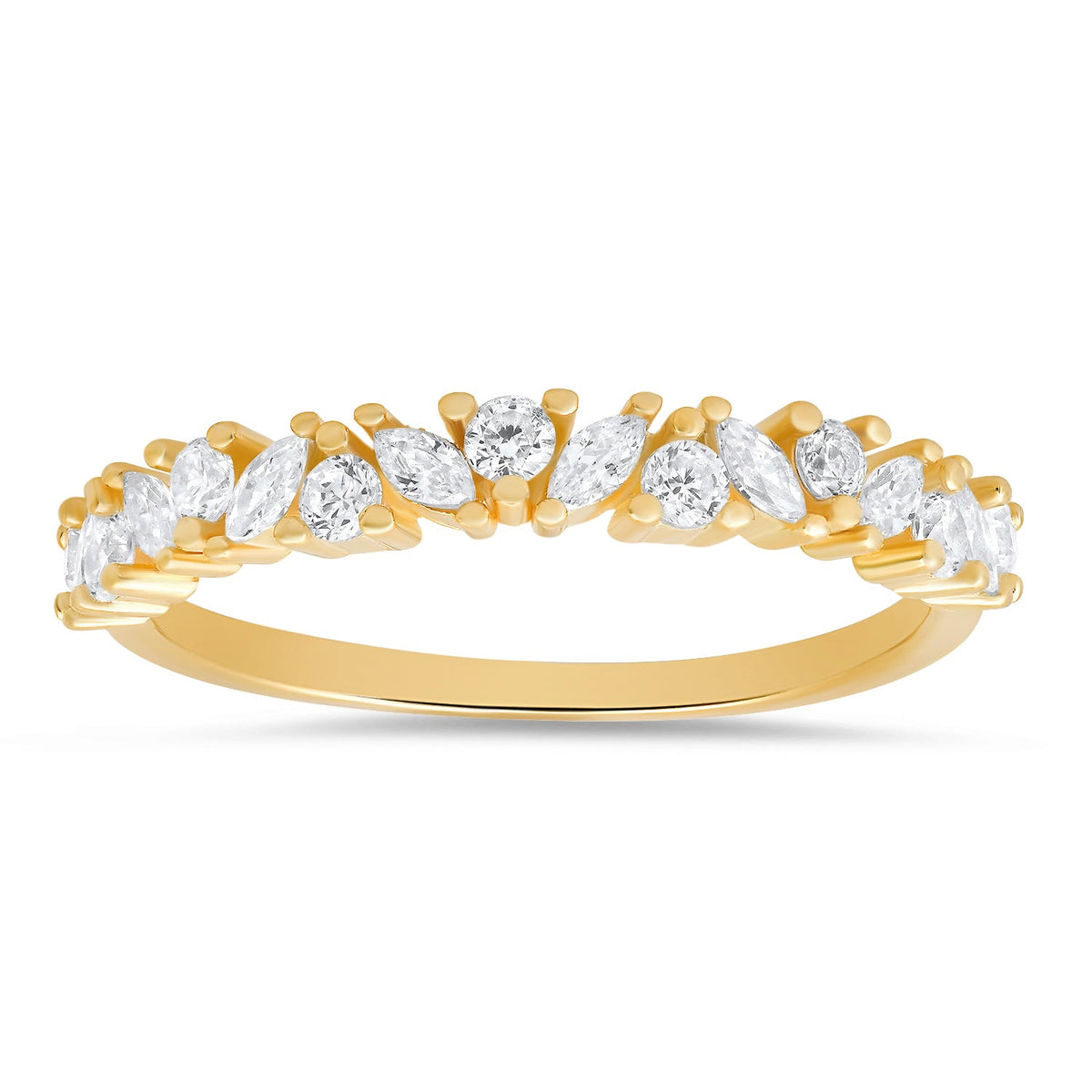 Sterling Silver Marquise-cut CZ Band Ring - Charming Charlie
