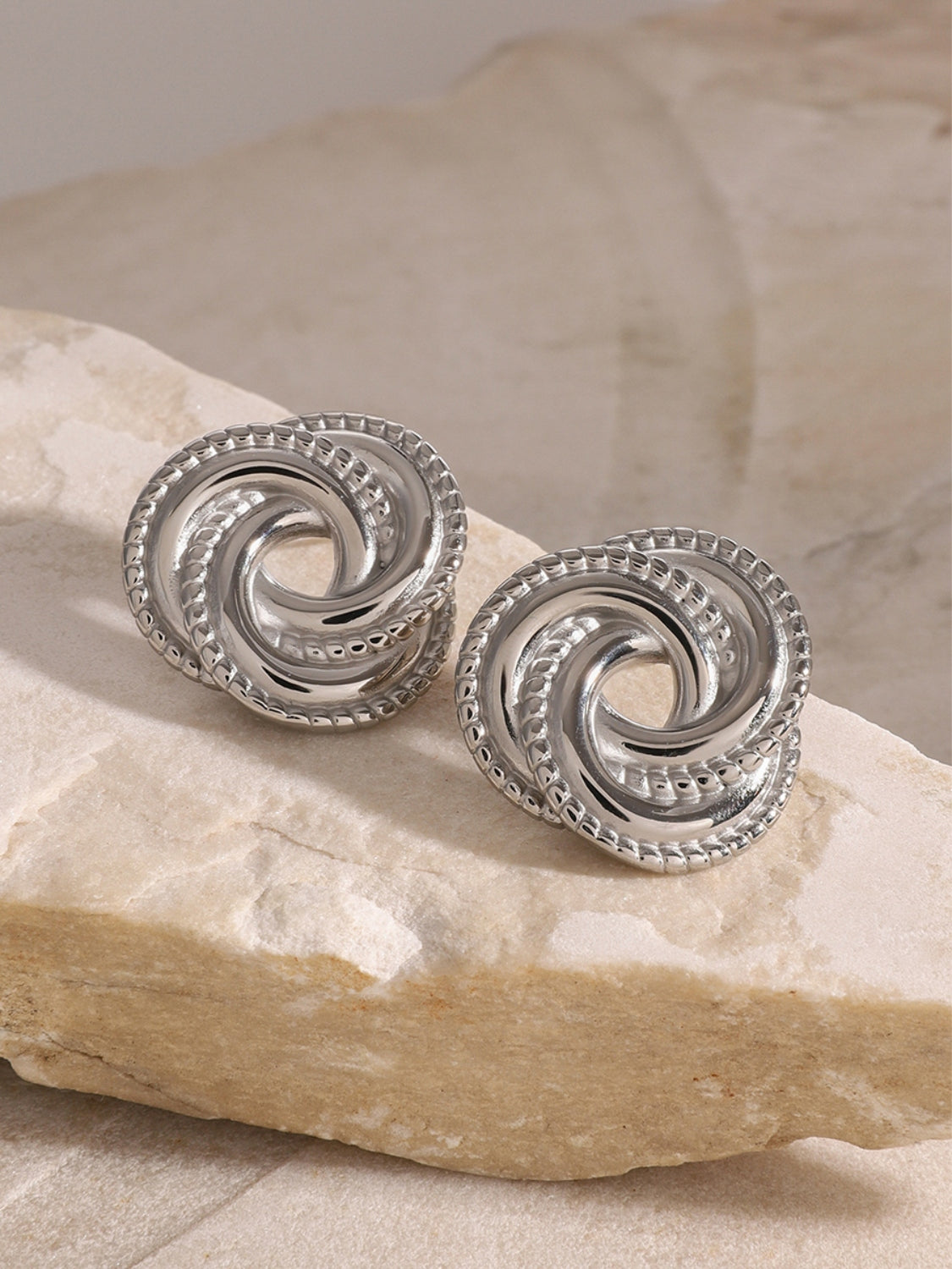 Stainless Steel Volution Stud Earrings - Charming Charlie