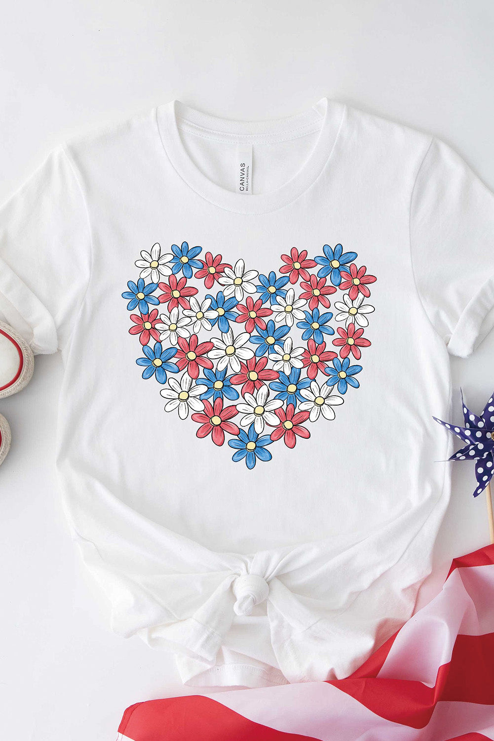 Flower Graphic Round Neck Short Sleeve T-Shirt - Charming Charlie
