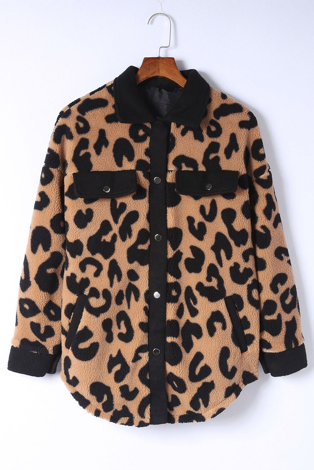 Leopard Button Up Long Sleeve Jacket - Charming Charlie