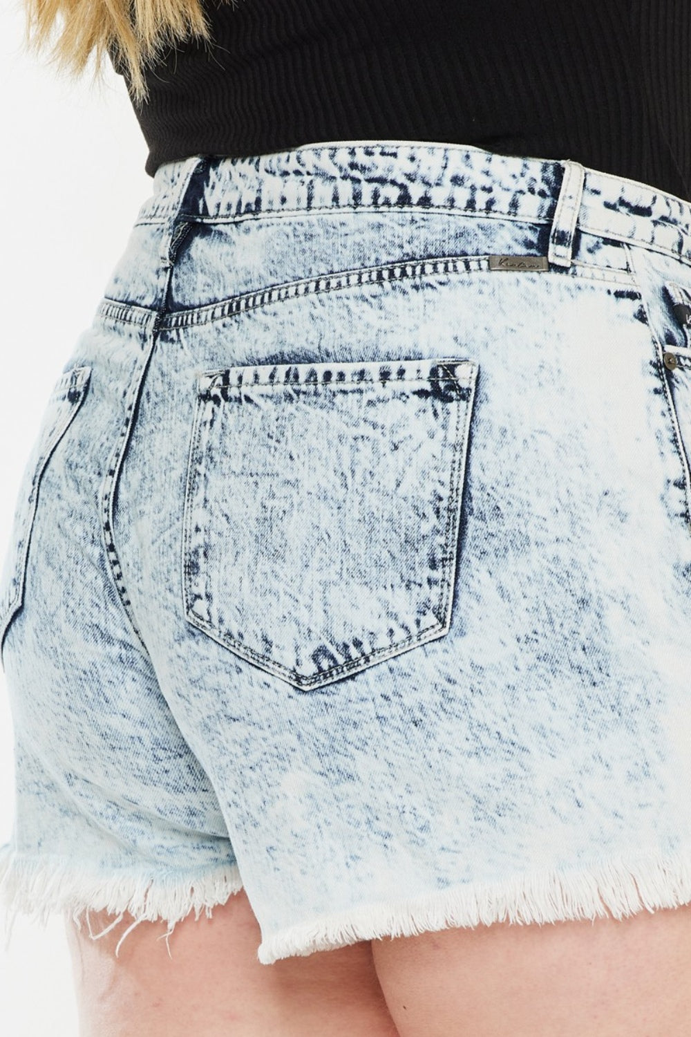 Kancan Full Size Distressed High Waist Denim Shorts - Charming Charlie
