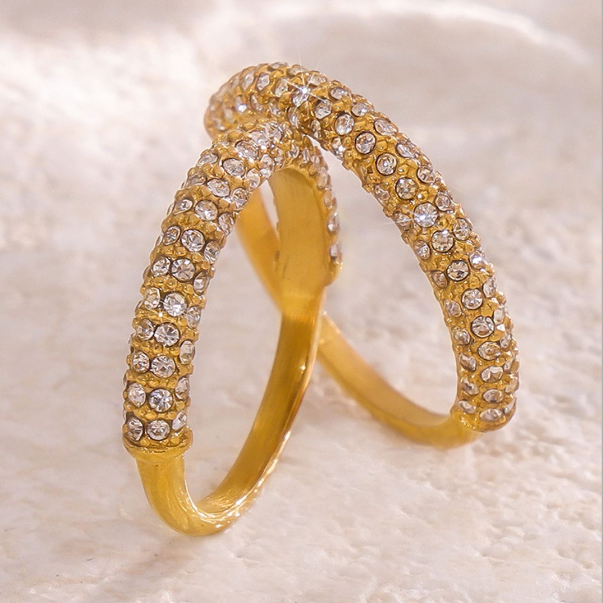 18K Gold-Plated Inlaid Zircon Ring - Charming Charlie