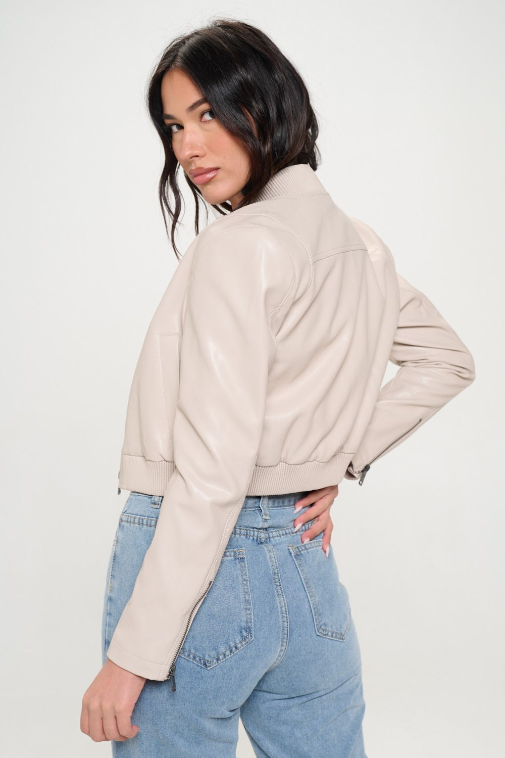 Coalition LA Zip Up Cropped Bomber Jacket - Charming Charlie