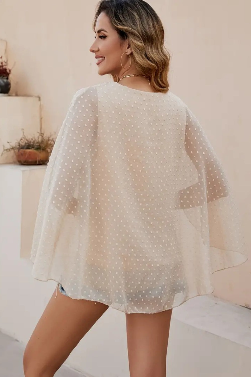 Swiss Dot Round Neck Blouse - Charming Charlie