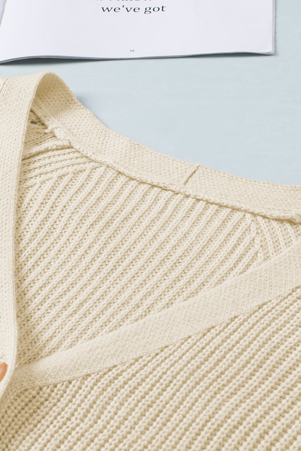 Openwork V-Neck Button Up Cardigan - Charming Charlie