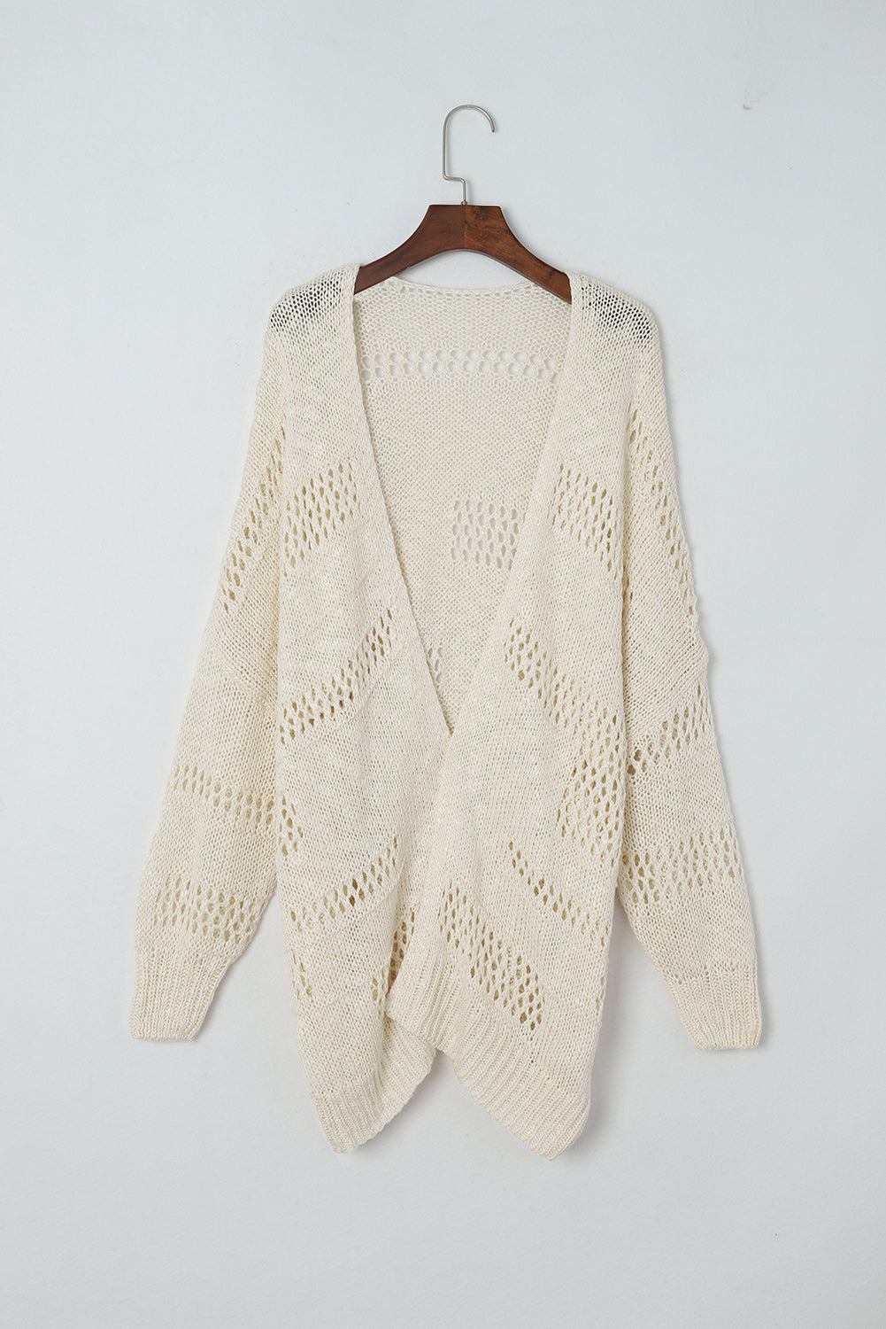 Openwork Open Front Long Sleeve Cardigan - Charming Charlie