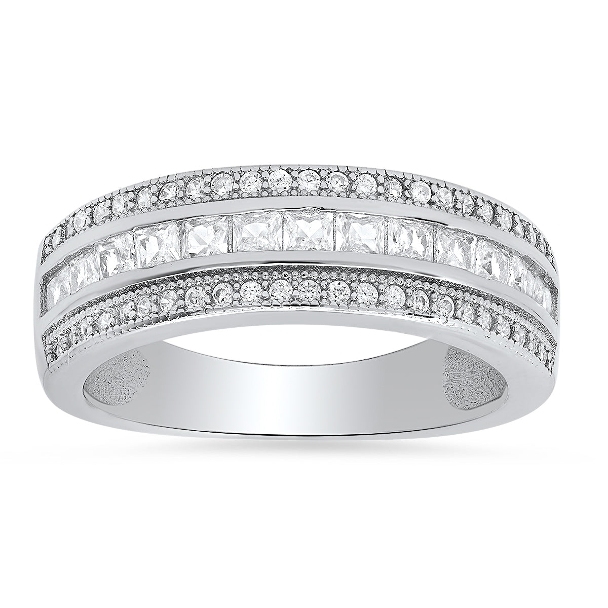 Sterling Silver CZ Band Ring - Charming Charlie