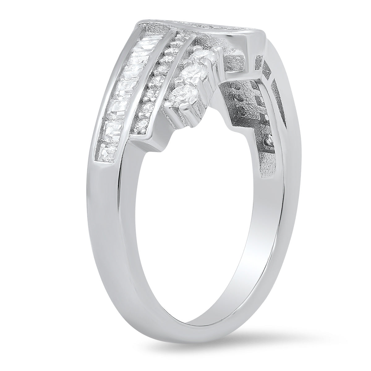 Sterling Silver Swirl CZ Ring - Charming Charlie