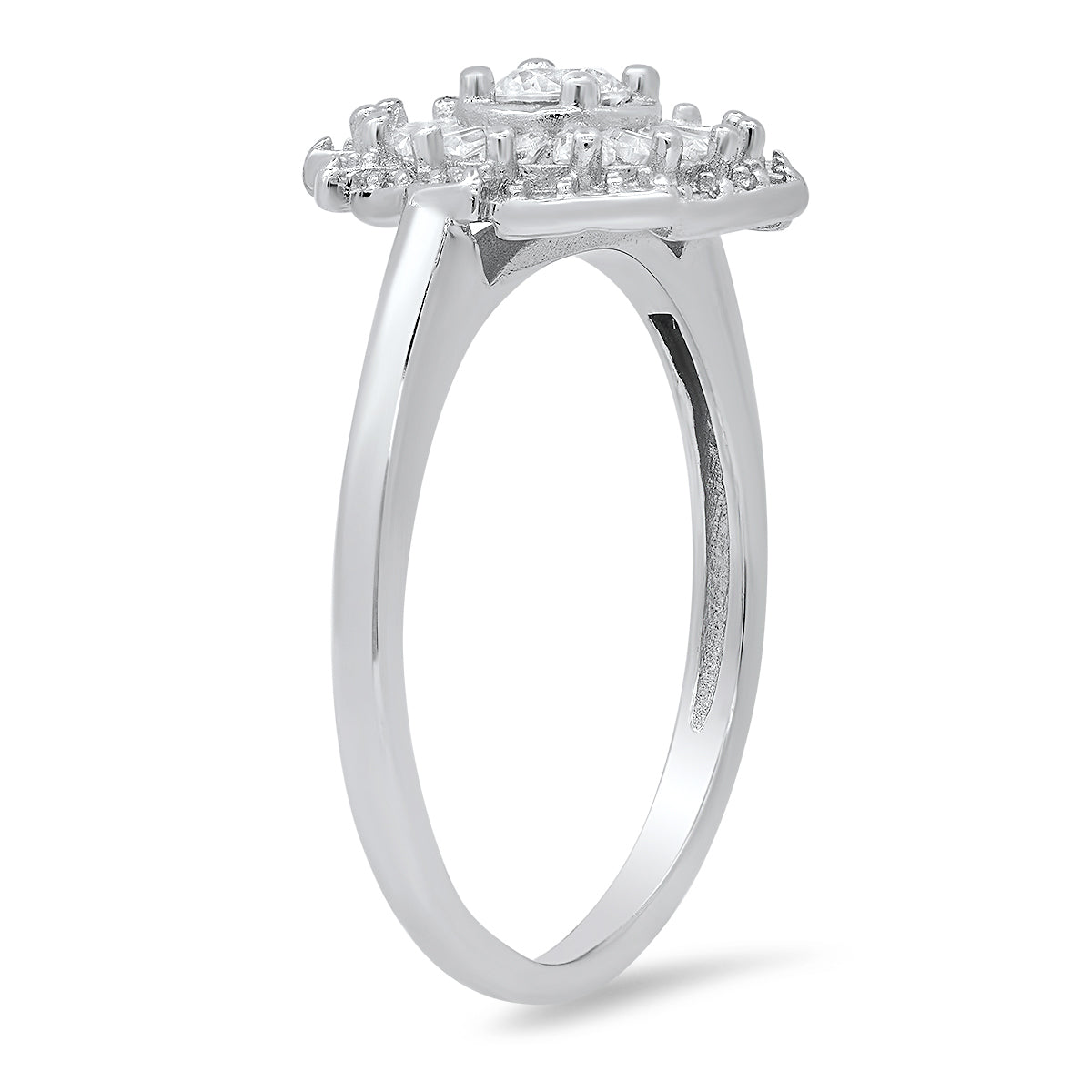 Sterling Silver Vintage CZ Swirl Ring - Charming Charlie