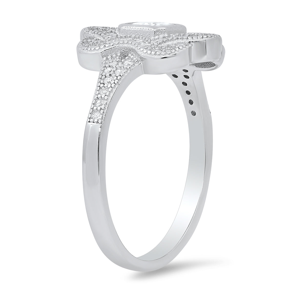 Sterling Silver Vintage CZ Halo Ring - Charming Charlie