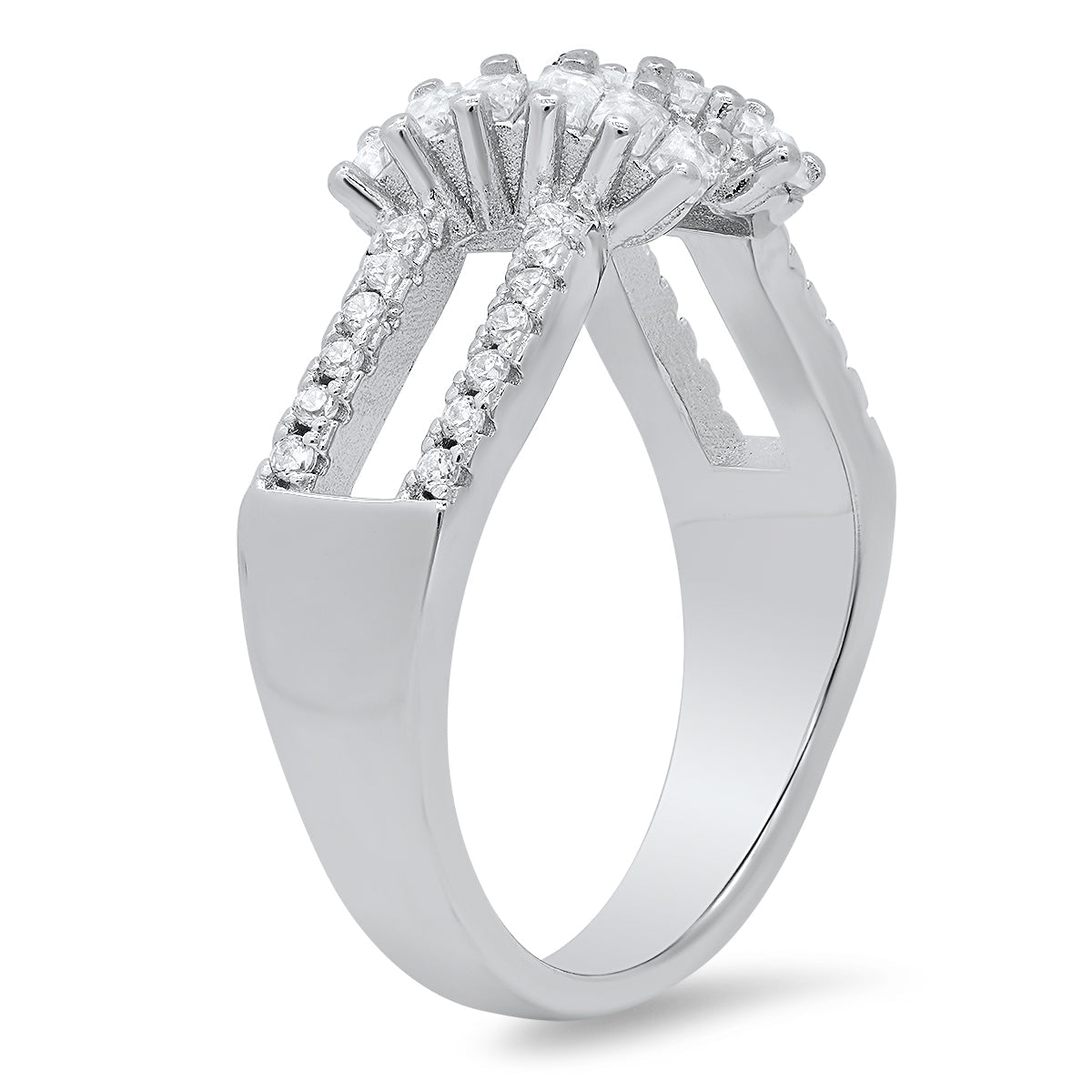 Sterling Silver Baguette-cut CZ Twist Ring - Charming Charlie