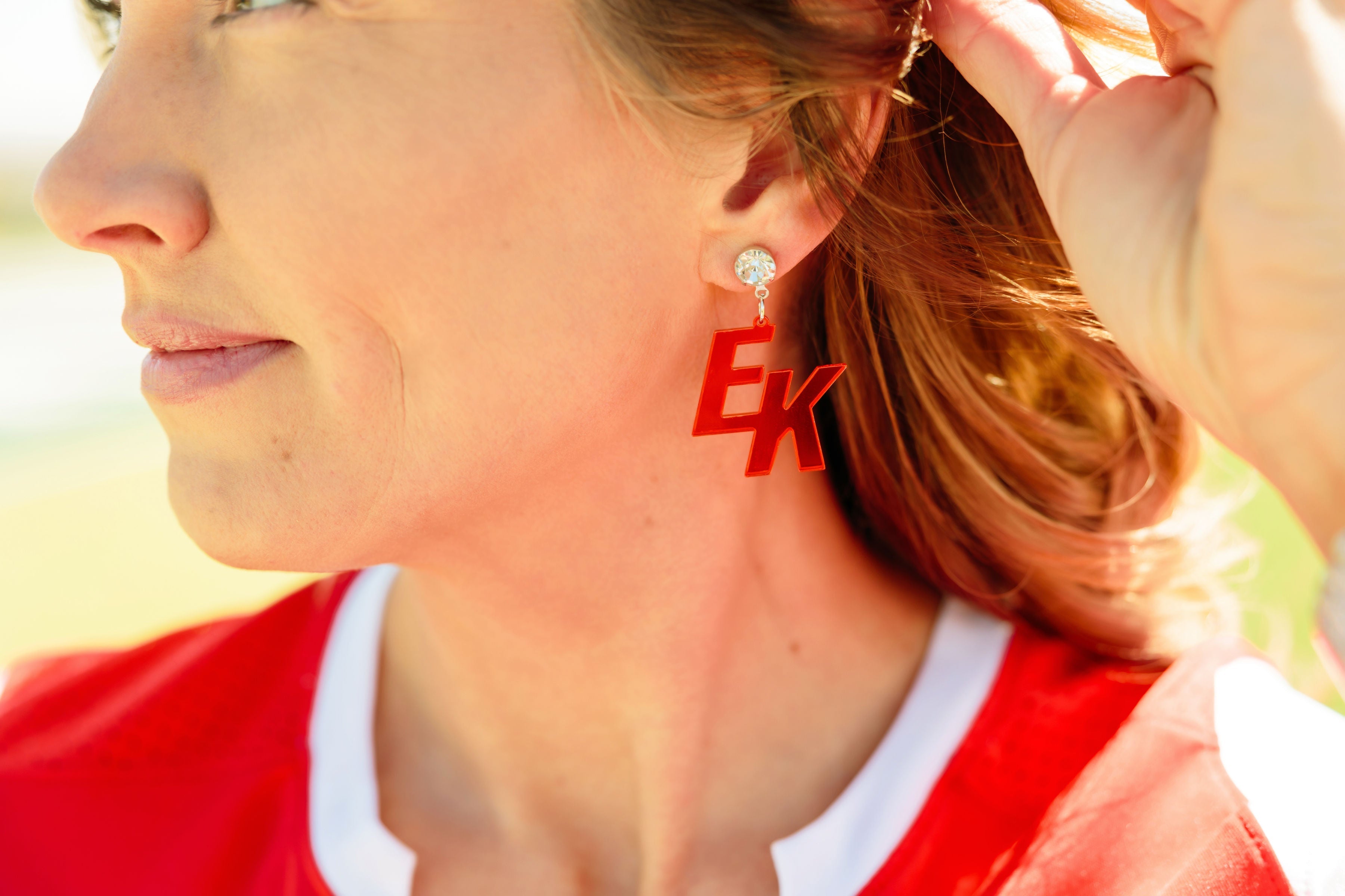 Game Day Double Initial Acrylic Earrings - Charming Charlie