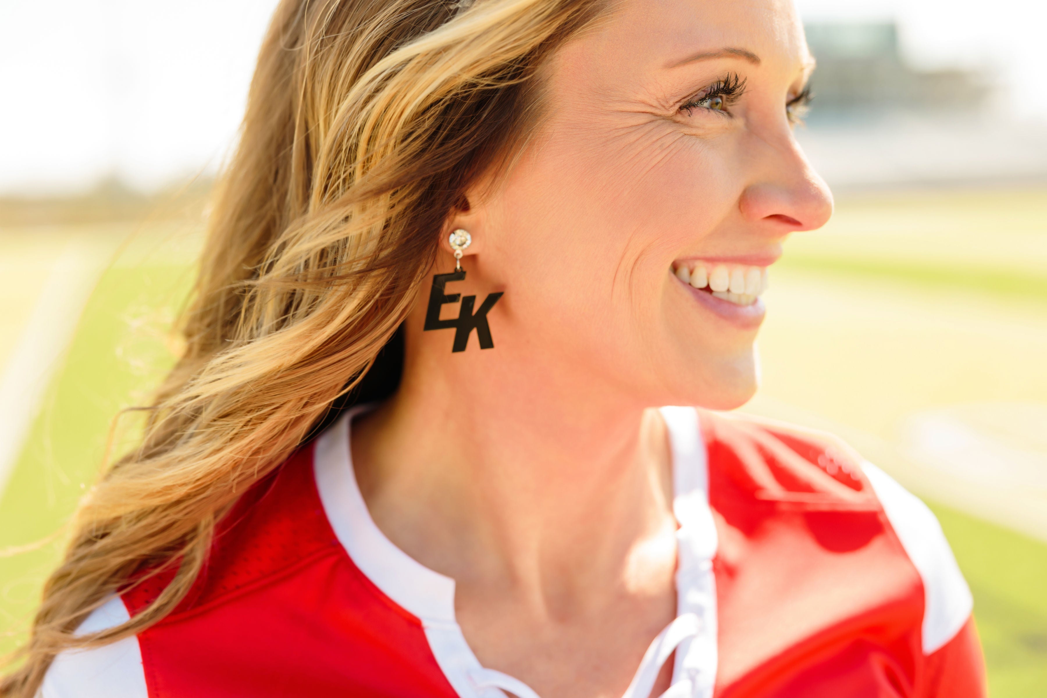 Game Day Double Initial Acrylic Earrings - Charming Charlie