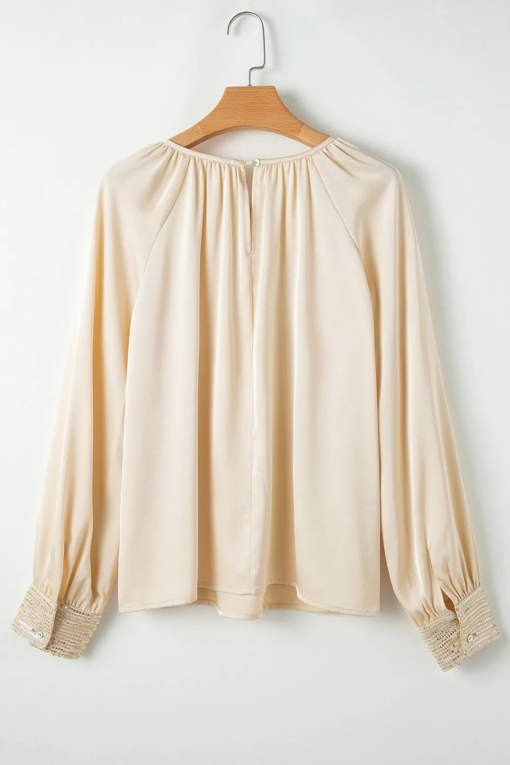 Sequin Round Neck Long Sleeve Blouse - Charming Charlie